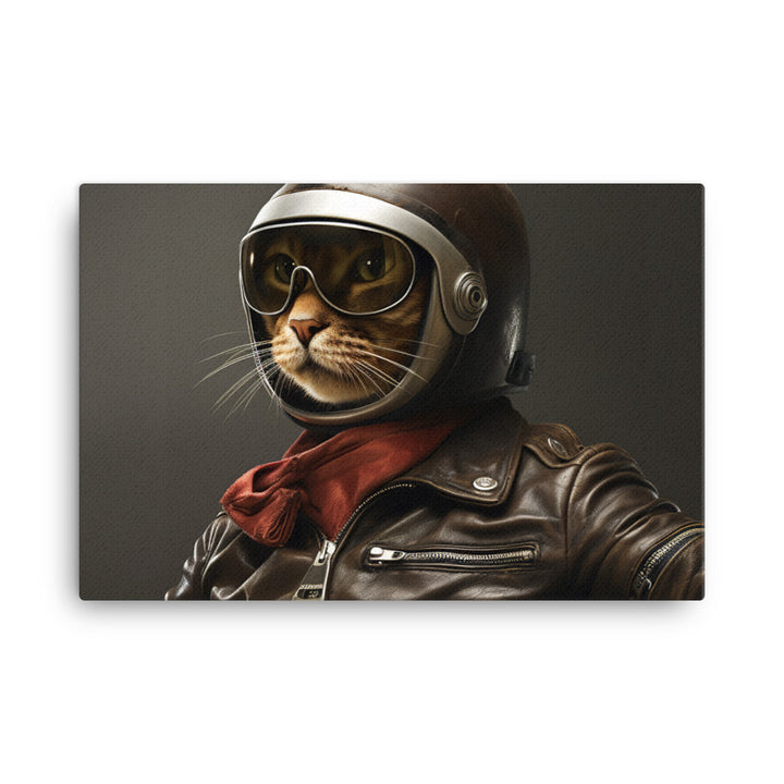 Abyssinian Superbike Athlete Canvas - PosterfyAI.com