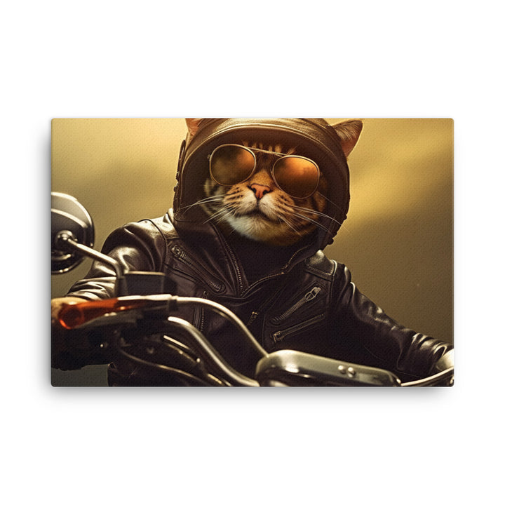 Abyssinian Superbike Athlete Canvas - PosterfyAI.com