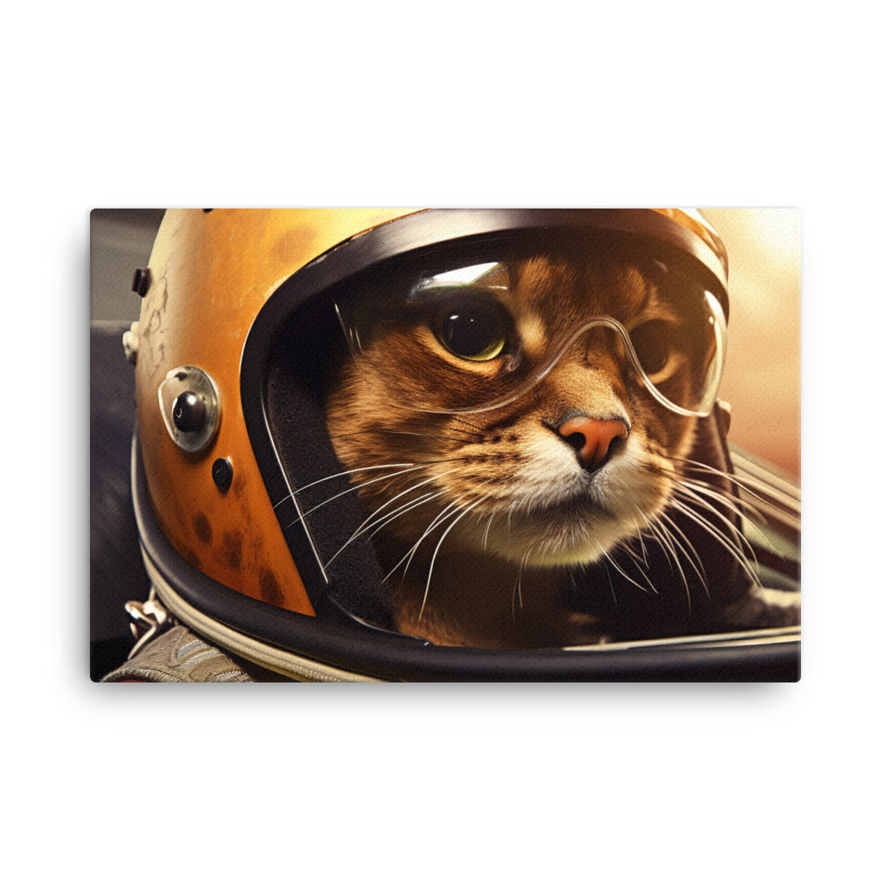 Abyssinian Motorsport Athlete Canvas - PosterfyAI.com