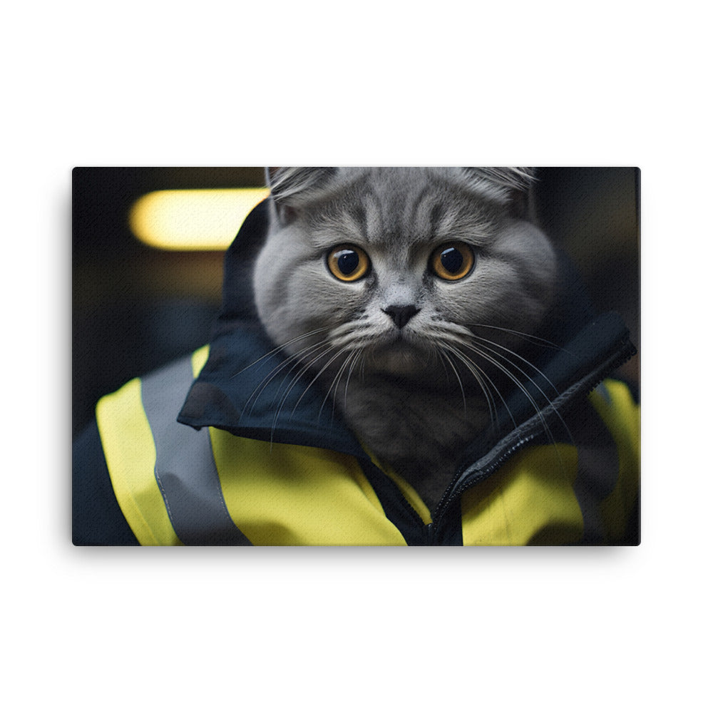 Scottish Fold Transit Operator Canvas - PosterfyAI.com