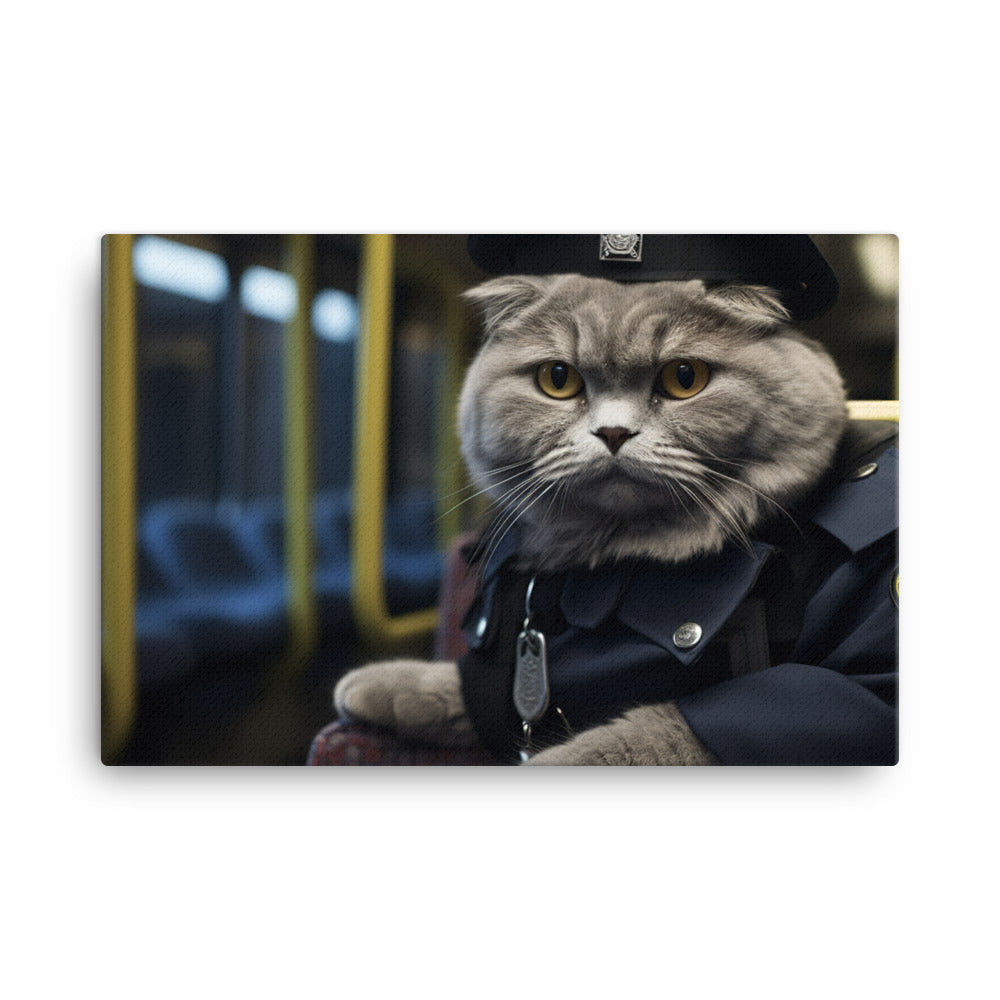 Scottish Fold Transit Operator Canvas - PosterfyAI.com