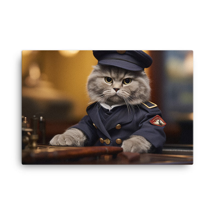 Scottish Fold Transit Operator Canvas - PosterfyAI.com