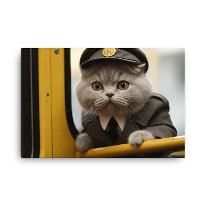 Scottish Fold Transit Operator Canvas - PosterfyAI.com