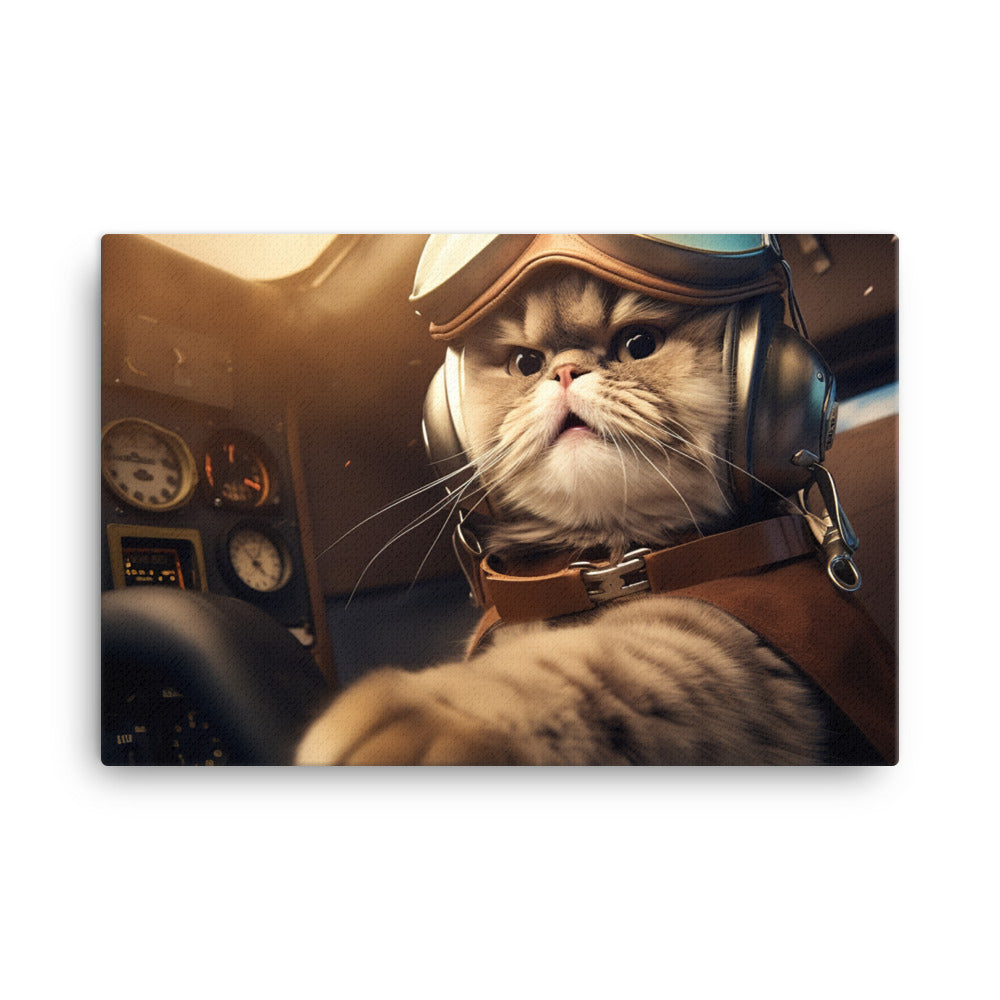 Scottish Fold Pilot Canvas - PosterfyAI.com