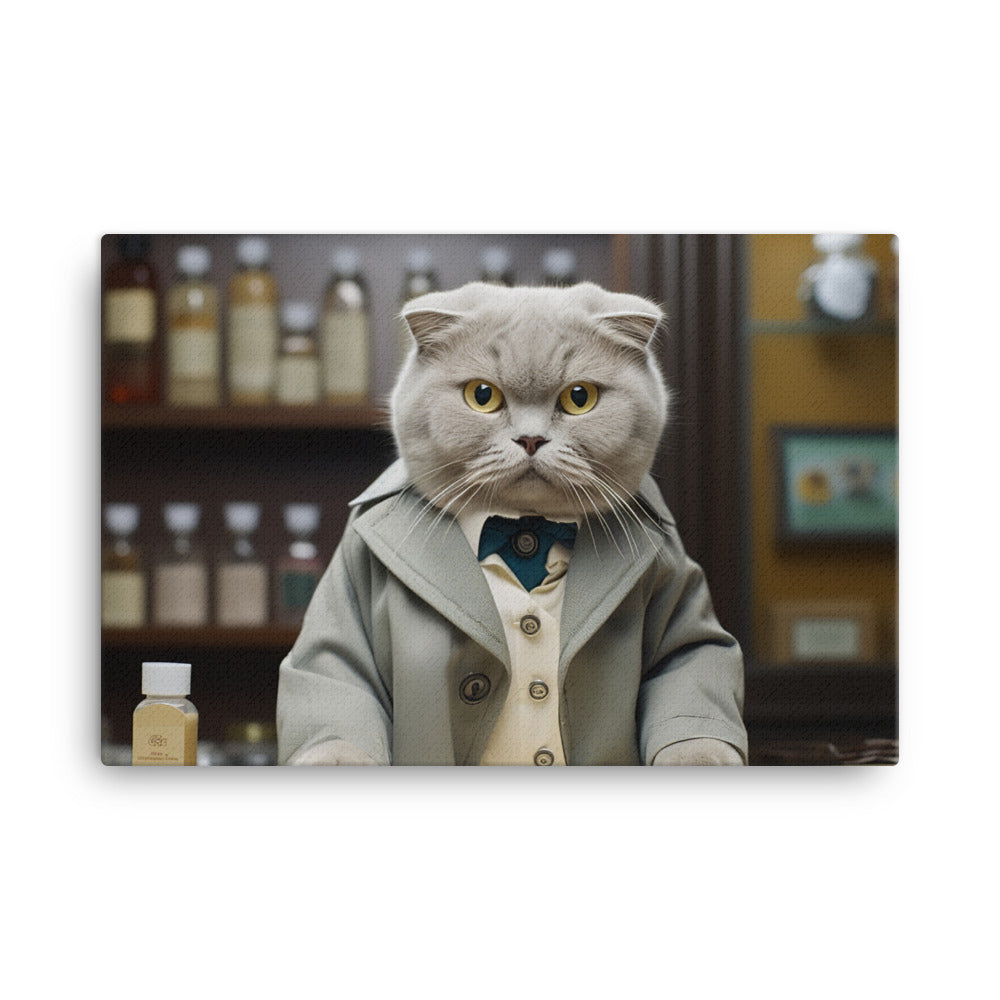 Scottish Fold Pharmacist Canvas - PosterfyAI.com