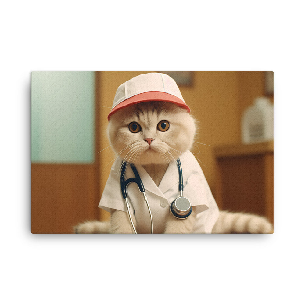 Scottish Fold Nurse Canvas - PosterfyAI.com