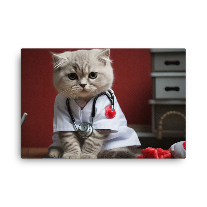 Scottish Fold Nurse Canvas - PosterfyAI.com