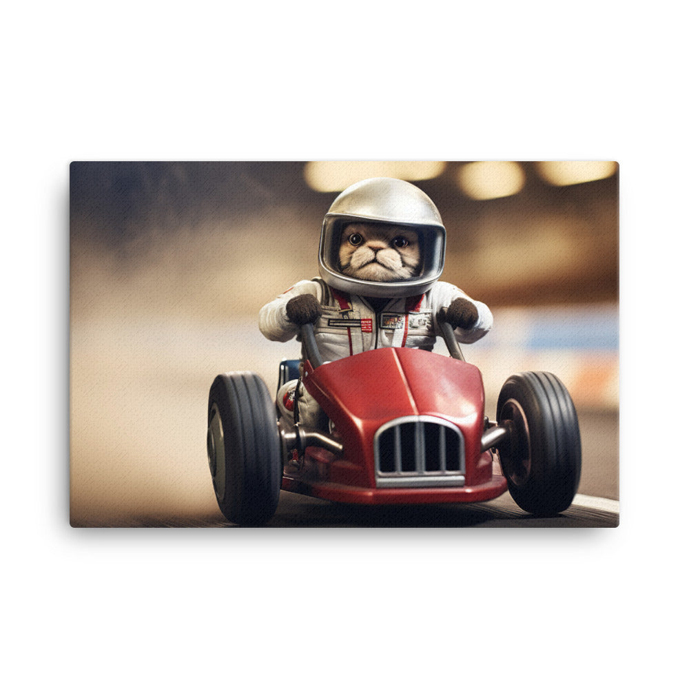 Scottish Fold Motorsport Athlete Canvas - PosterfyAI.com