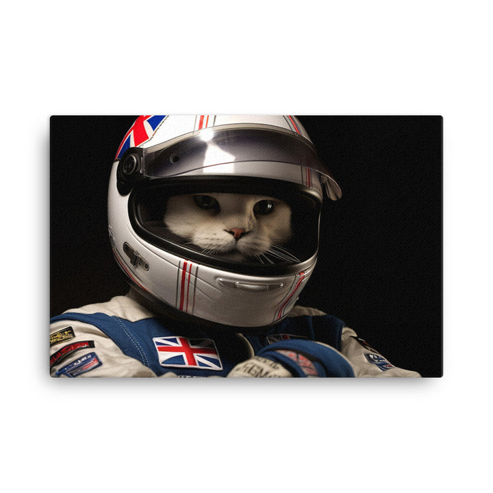 Scottish Fold Motorsport Athlete Canvas - PosterfyAI.com