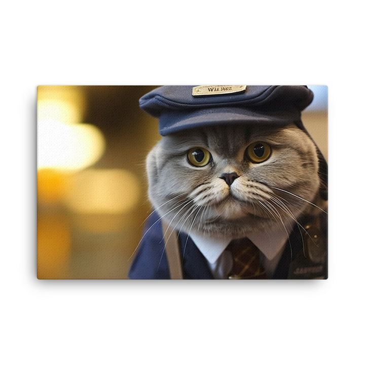 Scottish Fold Mail Carrier Canvas - PosterfyAI.com