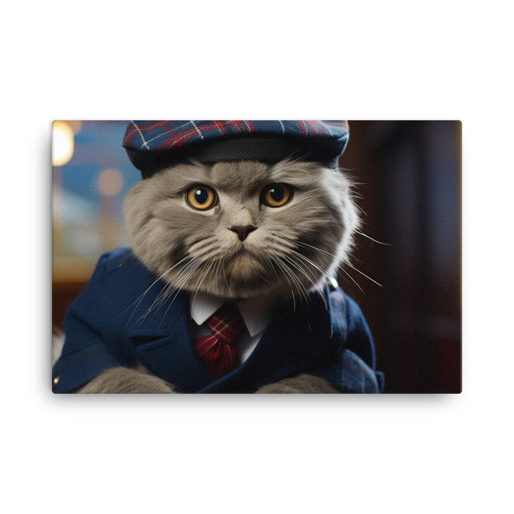 Scottish Fold Mail Carrier Canvas - PosterfyAI.com