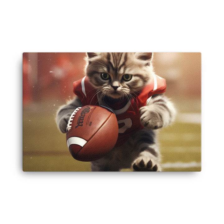 Scottish Fold Football Player Canvas - PosterfyAI.com