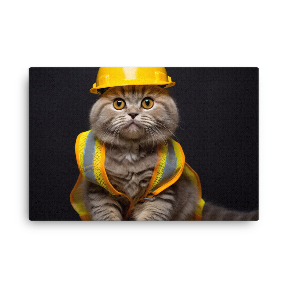 Scottish Fold Contractor Canvas - PosterfyAI.com