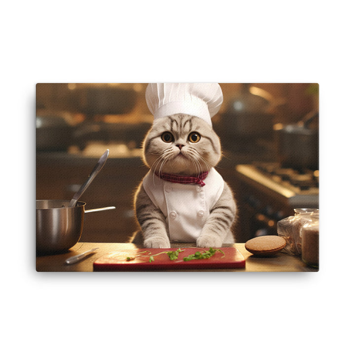 Scottish Fold Chef Canvas - PosterfyAI.com