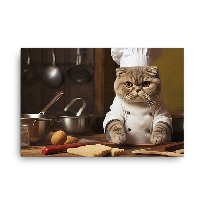 Scottish Fold Chef Canvas - PosterfyAI.com