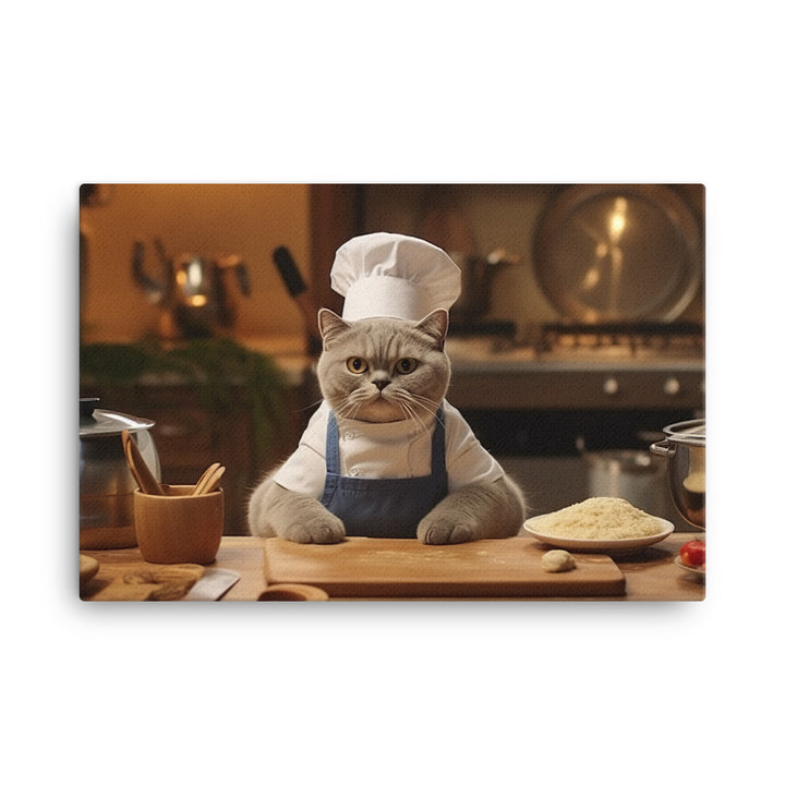 Scottish Fold Chef Canvas - PosterfyAI.com