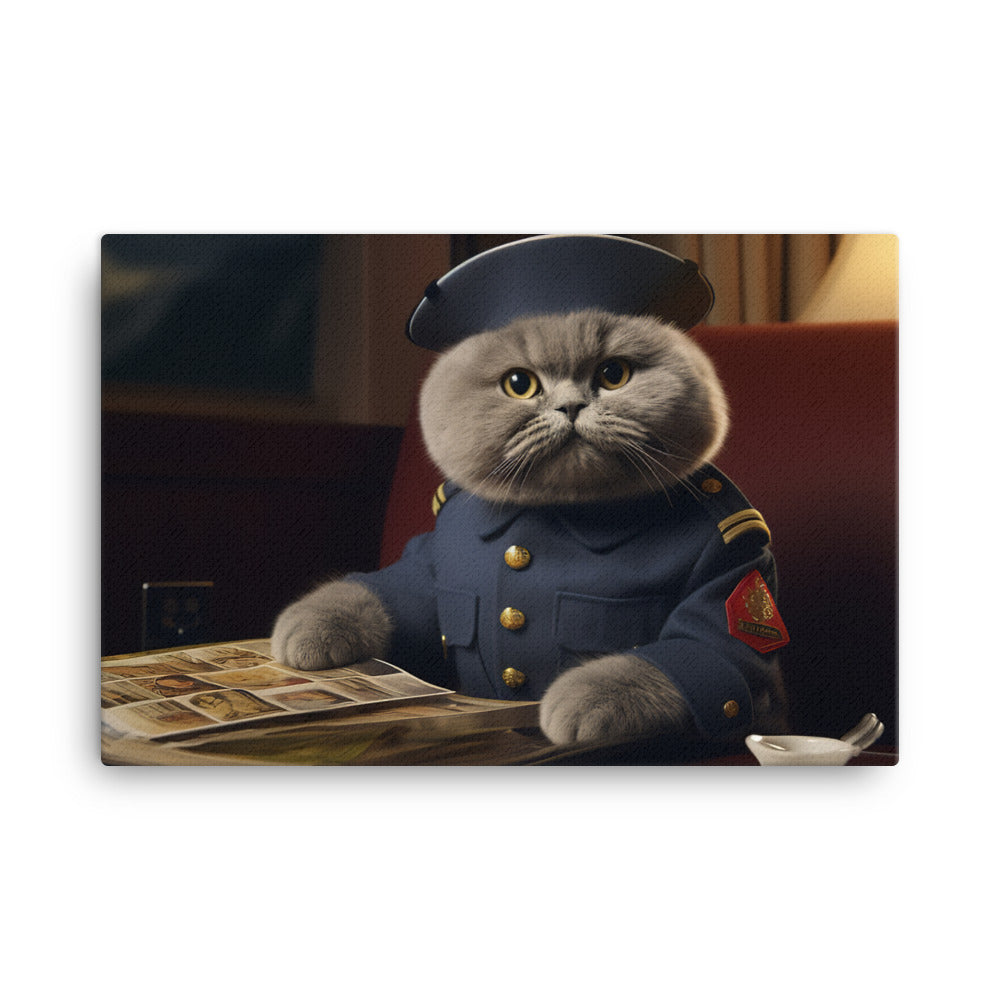 Scottish Fold Cabin Crew Canvas - PosterfyAI.com