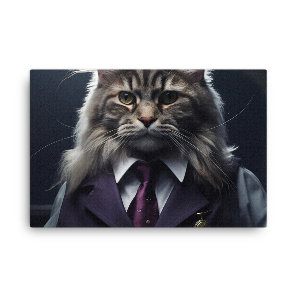 Maine Coon Transit Operator Canvas - PosterfyAI.com