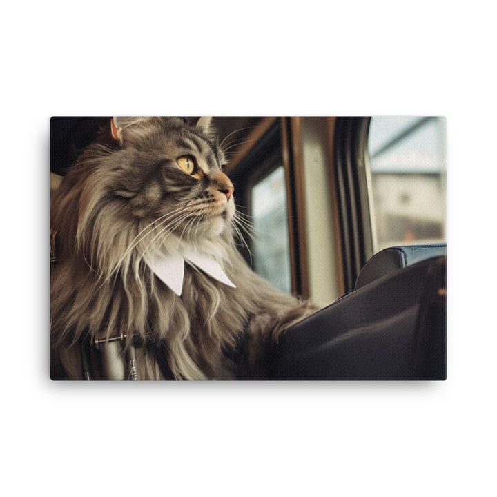 Maine Coon Transit Operator Canvas - PosterfyAI.com