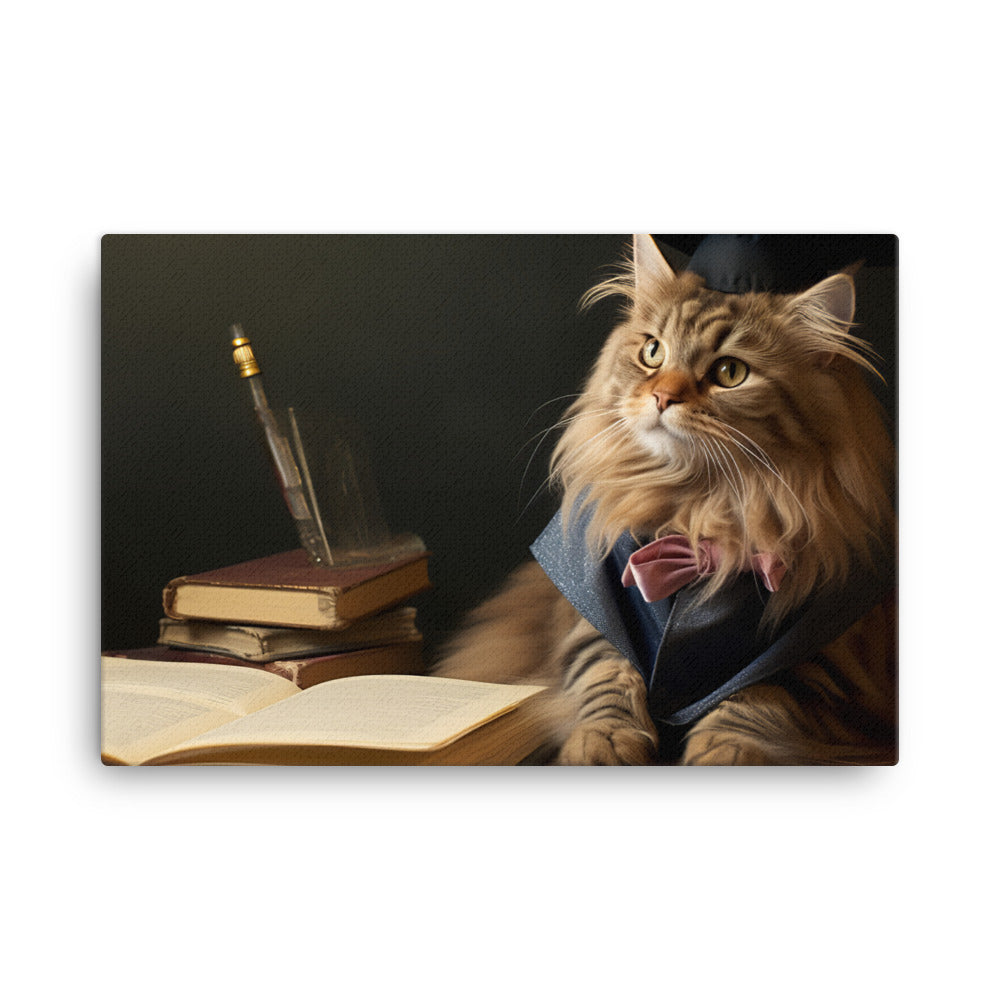 Maine Coon Student Canvas - PosterfyAI.com