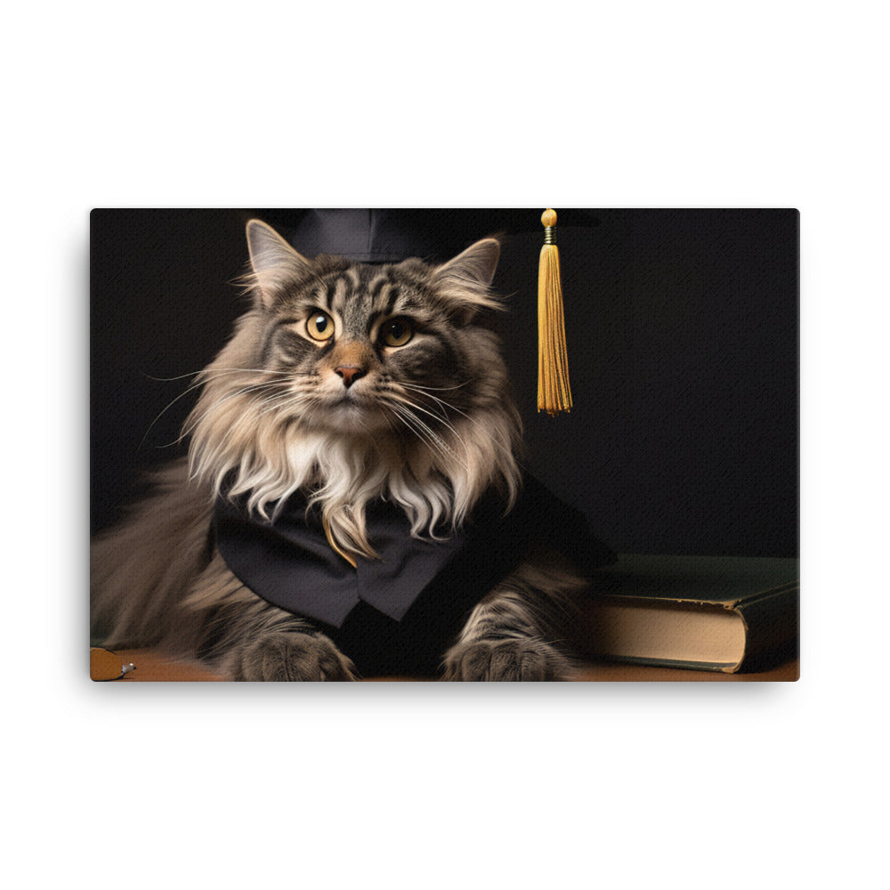 Maine Coon Student Canvas - PosterfyAI.com