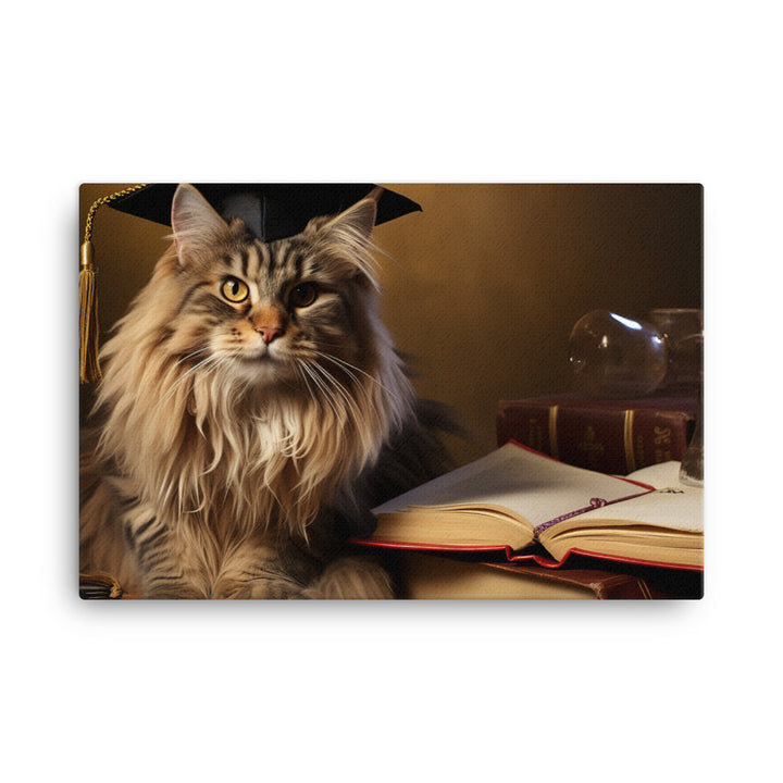 Maine Coon Student Canvas - PosterfyAI.com