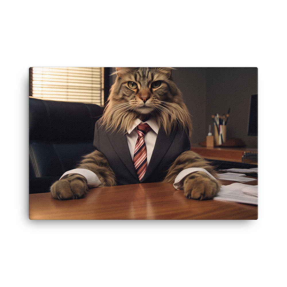 Maine Coon Sales Consultant Canvas - PosterfyAI.com