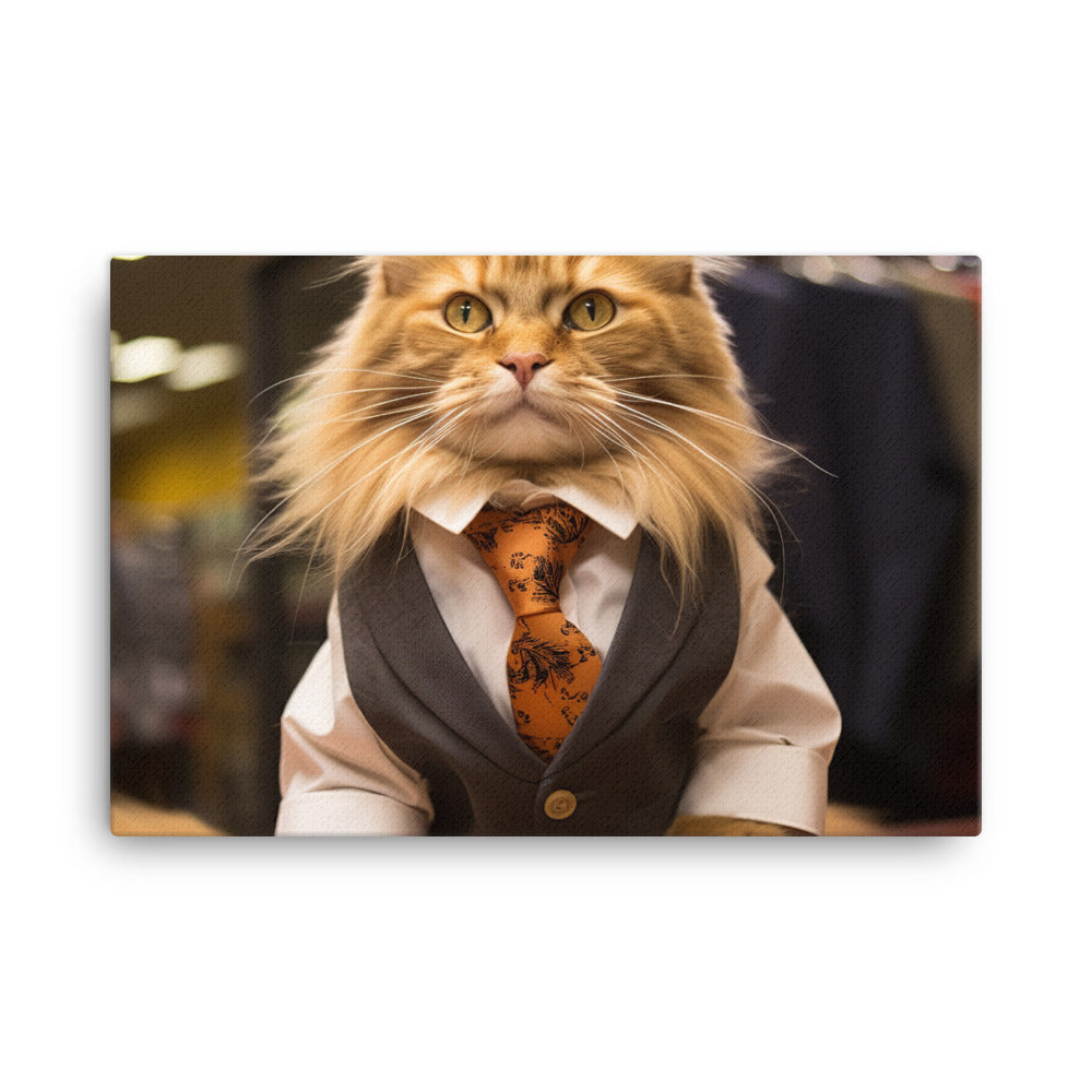 Maine Coon Sales Consultant Canvas - PosterfyAI.com