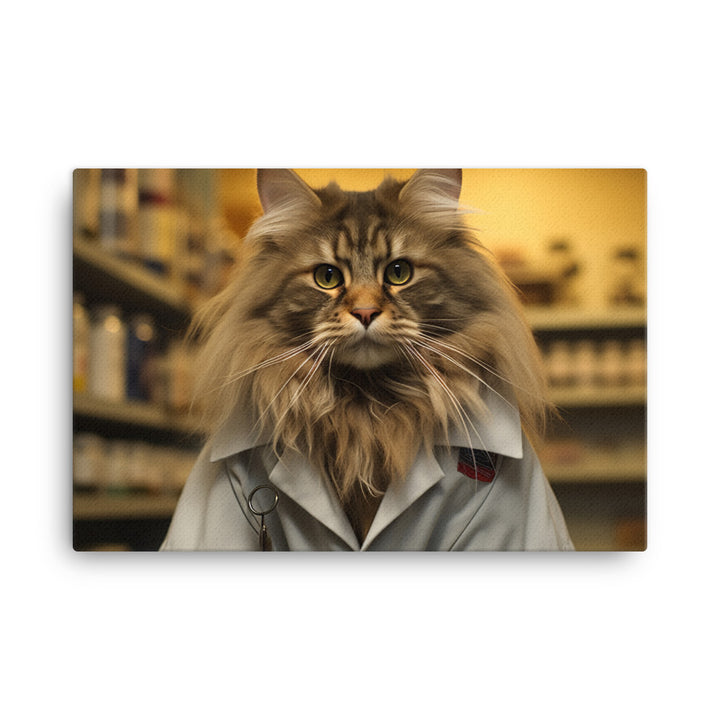 Maine Coon Pharmacist Canvas - PosterfyAI.com