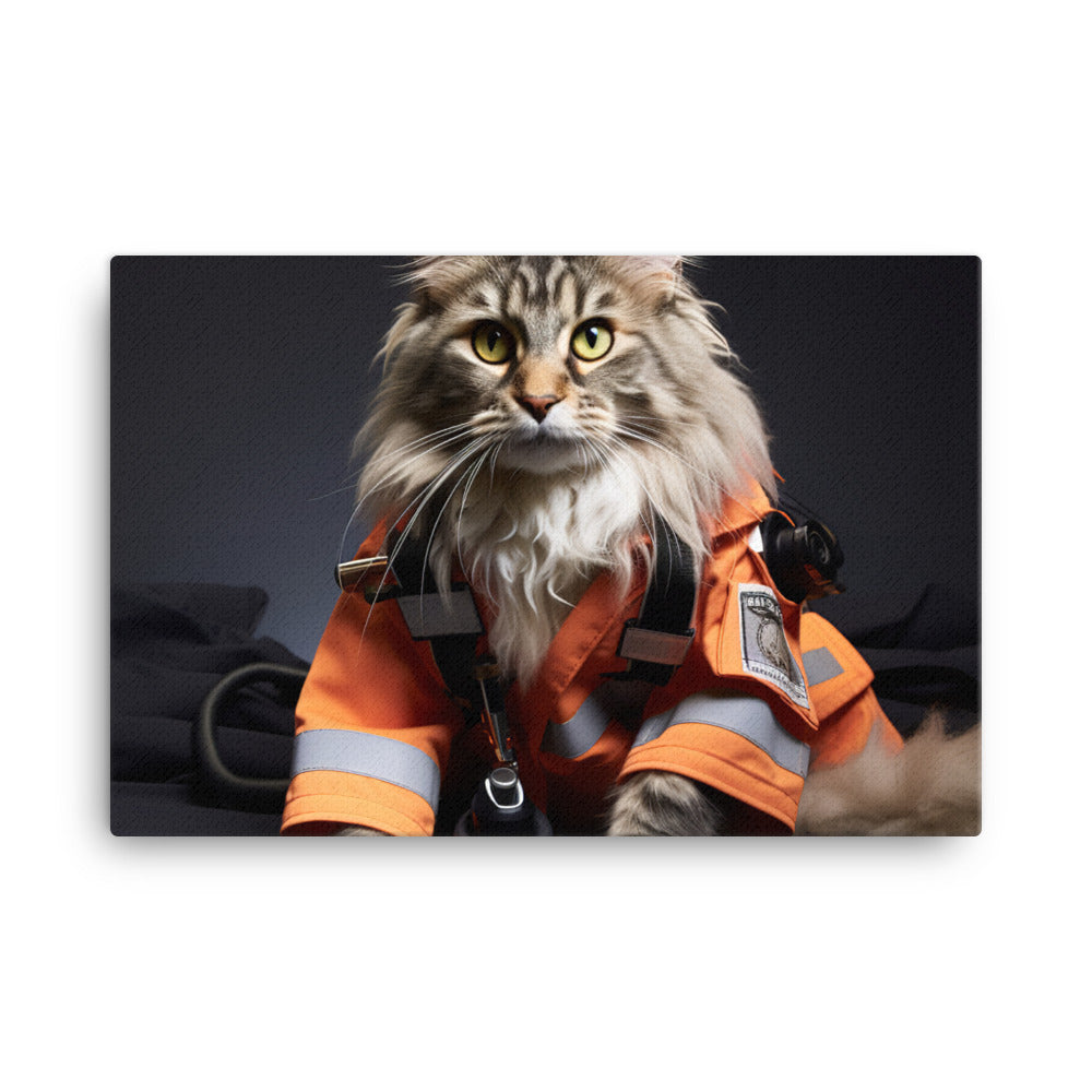 Maine Coon Paramedic Canvas - PosterfyAI.com