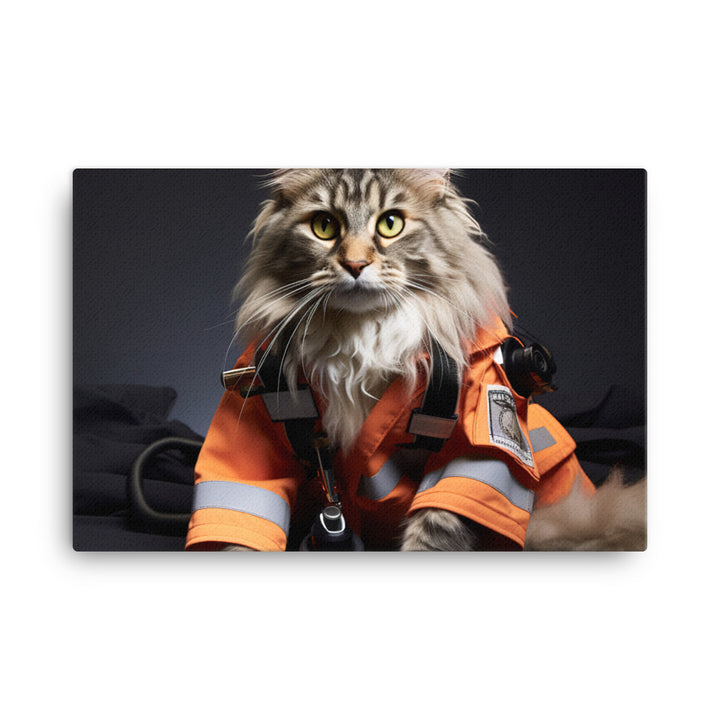 Maine Coon Paramedic Canvas - PosterfyAI.com