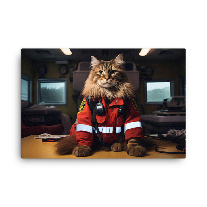 Maine Coon Paramedic Canvas - PosterfyAI.com