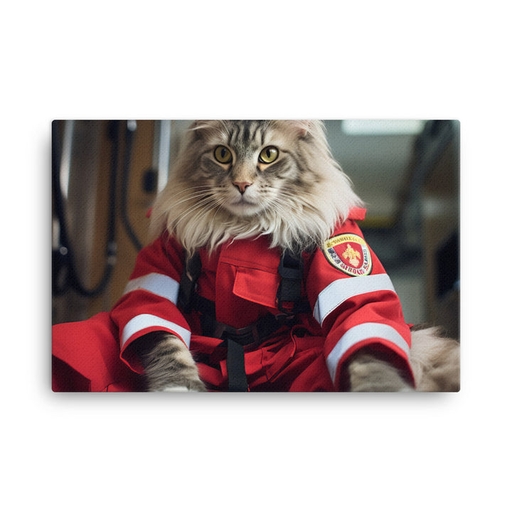 Maine Coon Paramedic Canvas - PosterfyAI.com