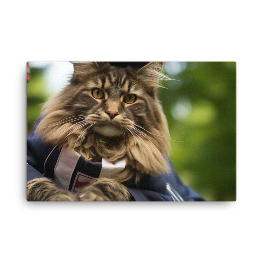 Maine Coon Mail Carrier Canvas - PosterfyAI.com