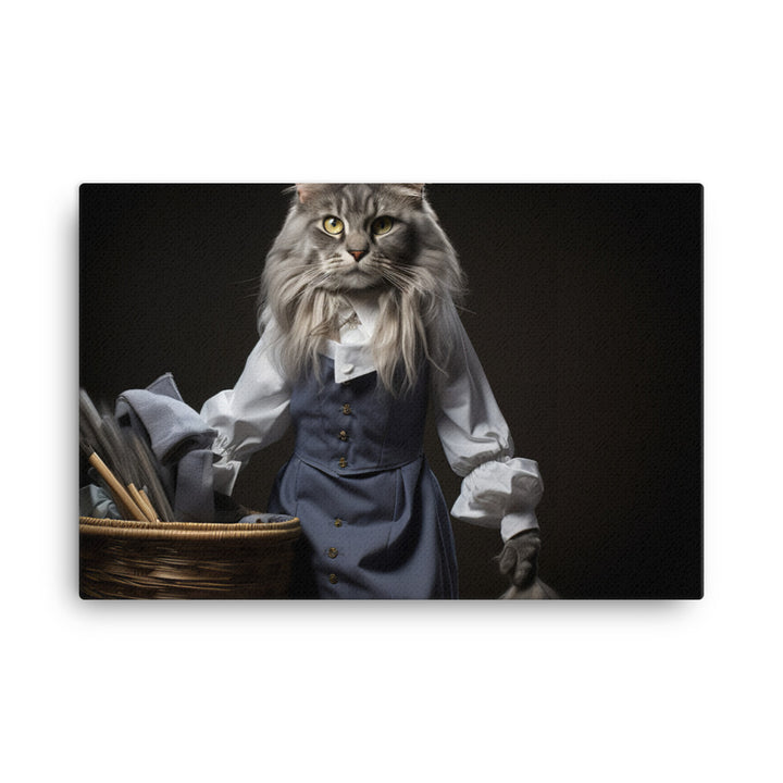 Maine Coon Janitor Canvas - PosterfyAI.com