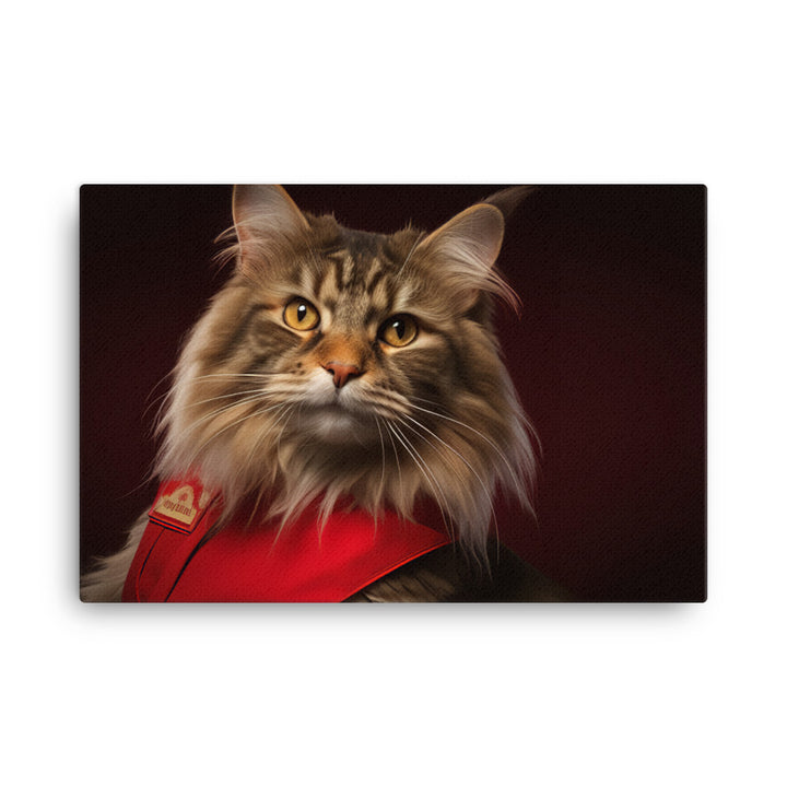 Maine Coon Fast Food Crew Canvas - PosterfyAI.com