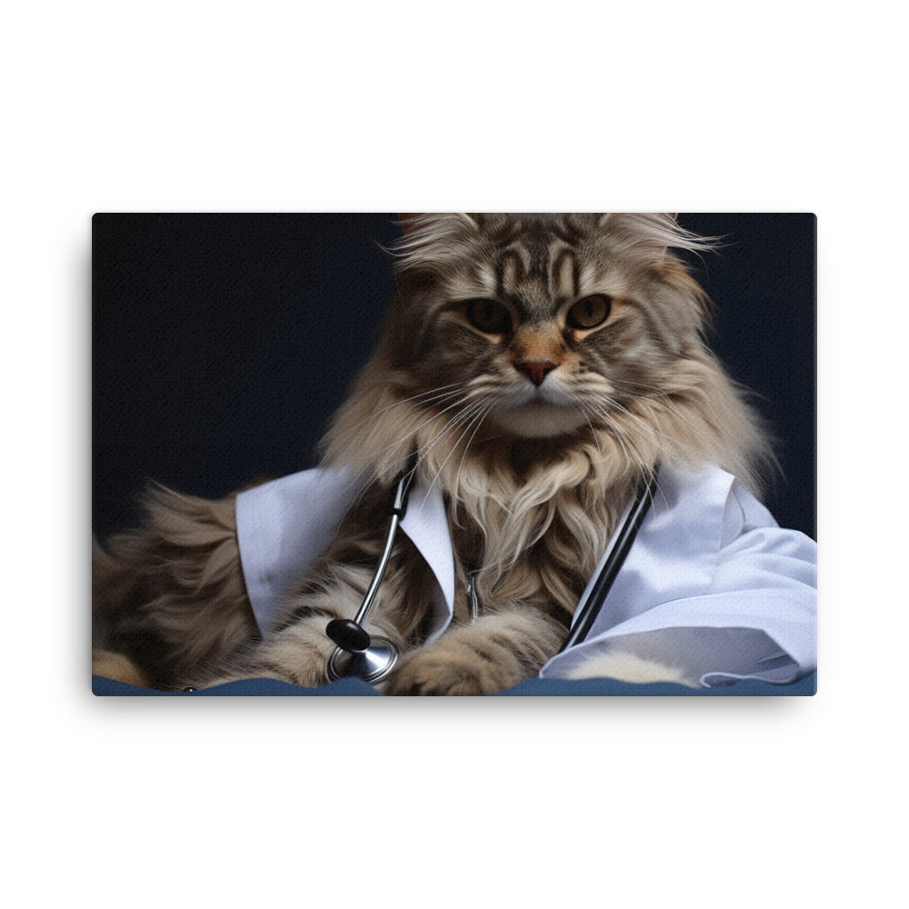 Maine Coon Doctor Canvas - PosterfyAI.com