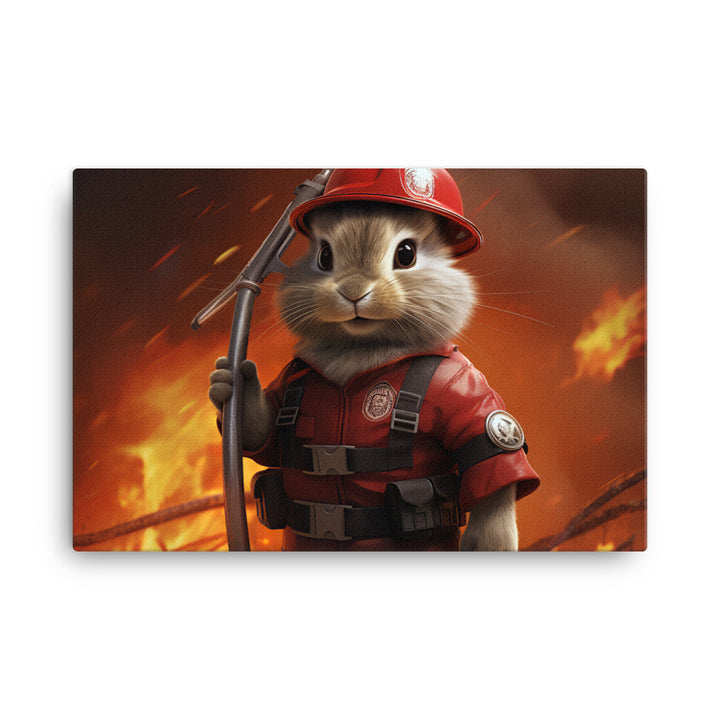 Lionhead Firefighter Canvas - PosterfyAI.com