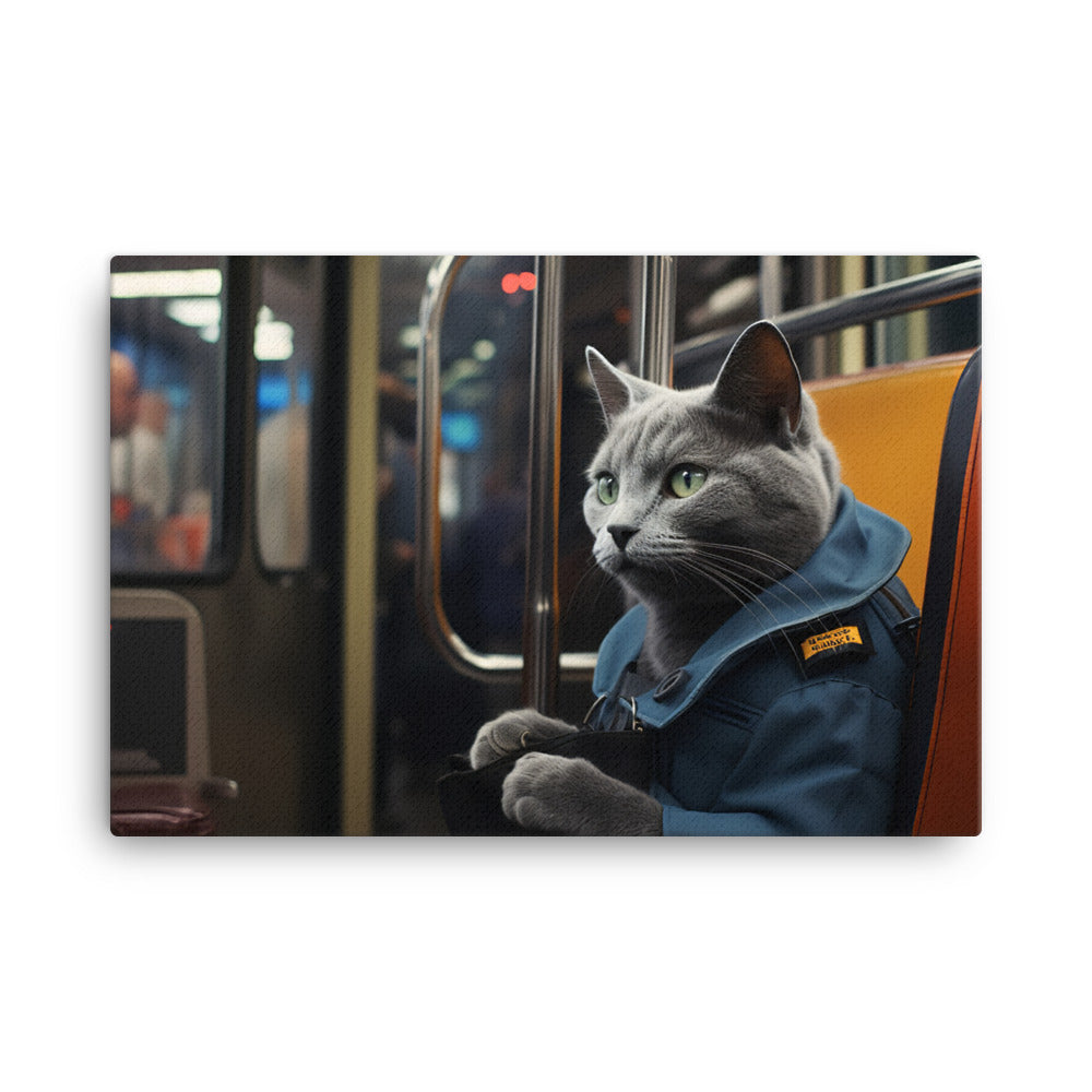 Russian Blue Transit Operator Canvas - PosterfyAI.com