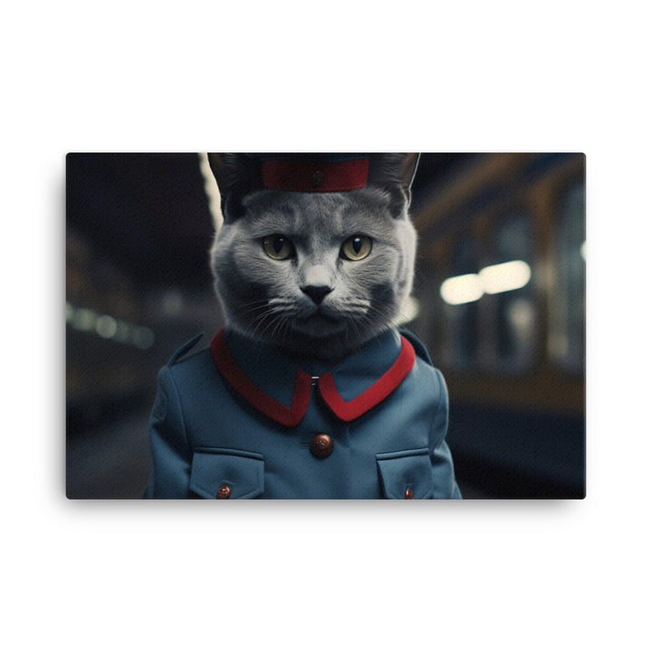 Russian Blue Transit Operator Canvas - PosterfyAI.com