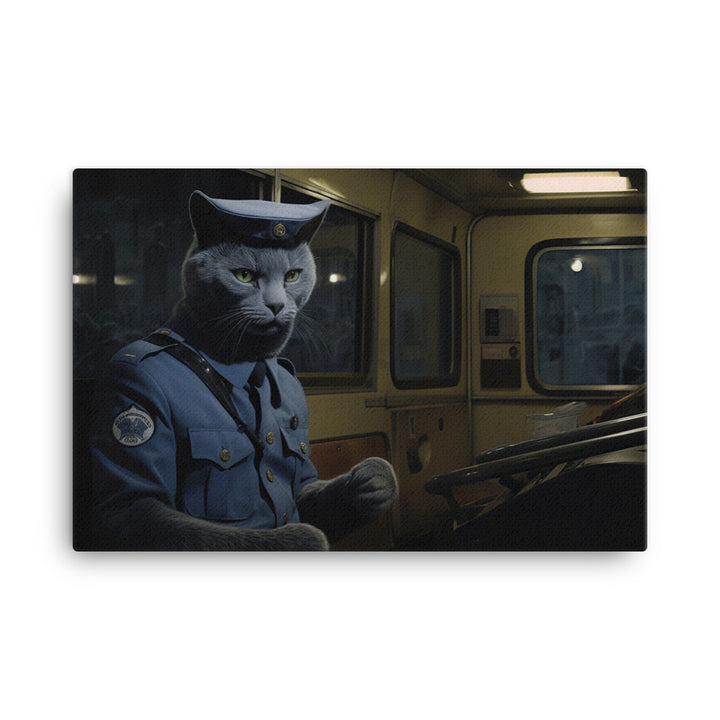 Russian Blue Transit Operator Canvas - PosterfyAI.com