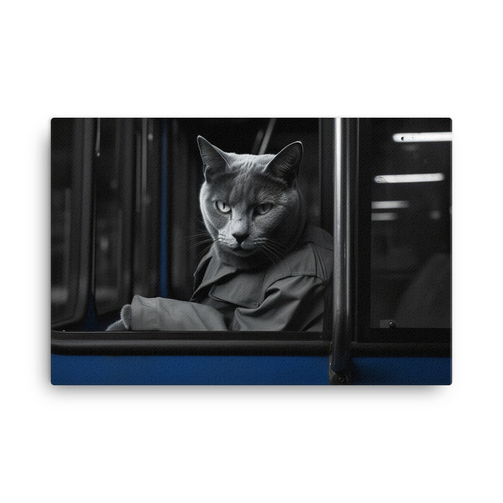 Russian Blue Transit Operator Canvas - PosterfyAI.com