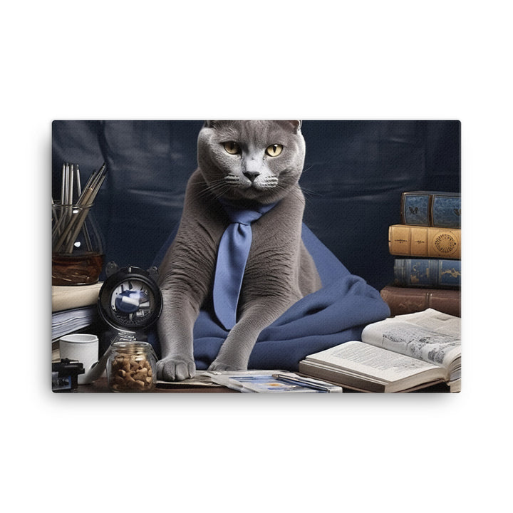 Russian Blue Student Canvas - PosterfyAI.com