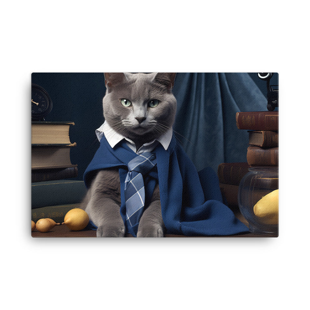 Russian Blue Student Canvas - PosterfyAI.com