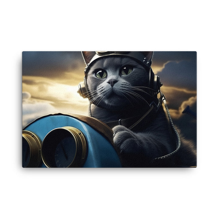 Russian Blue Pilot Canvas - PosterfyAI.com