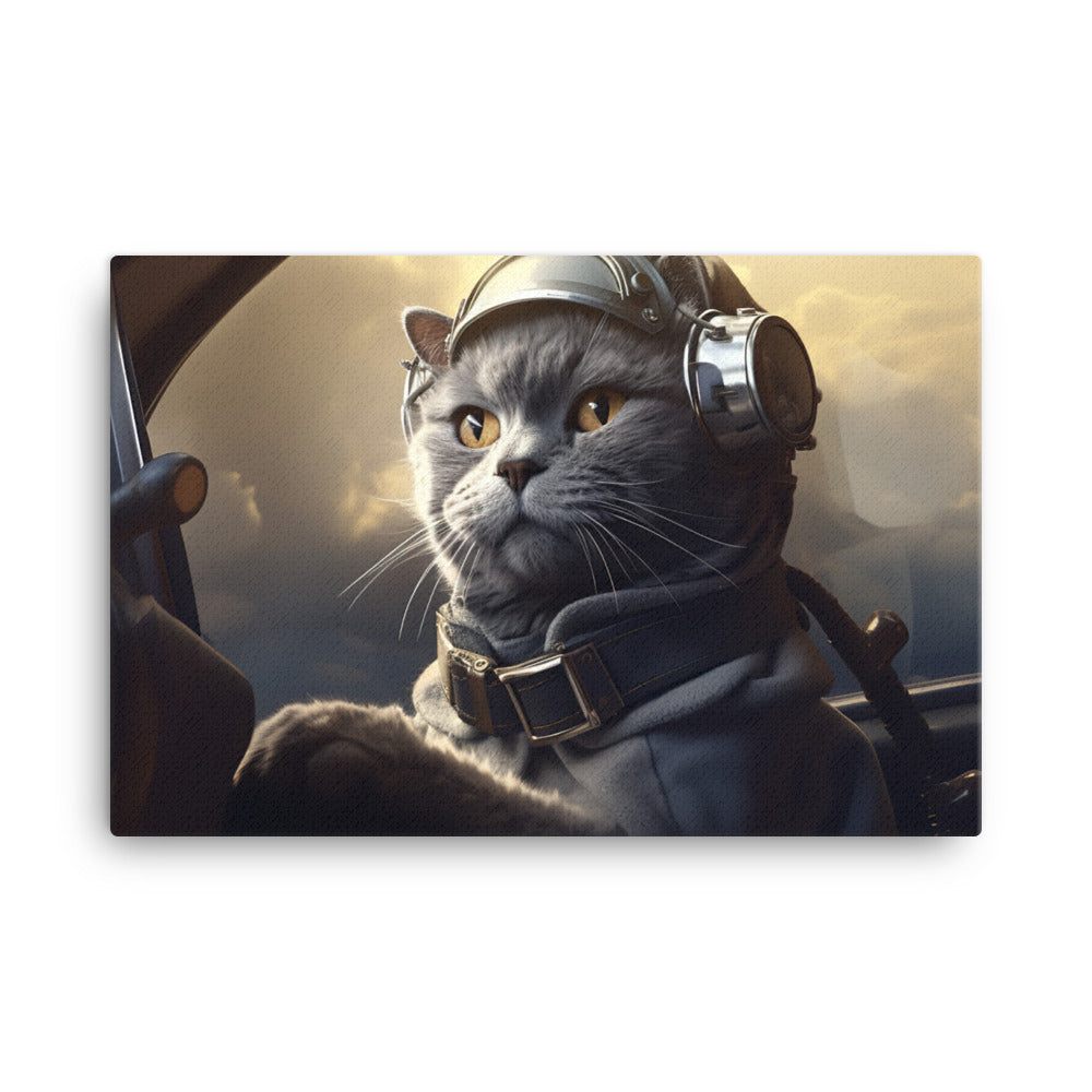 Russian Blue Pilot Canvas - PosterfyAI.com