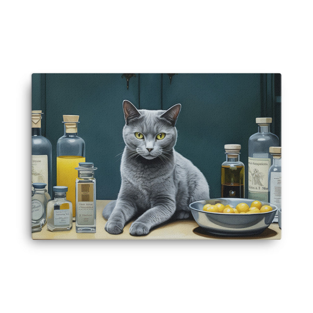 Russian Blue Pharmacist Canvas - PosterfyAI.com