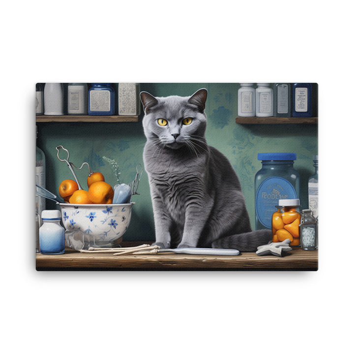 Russian Blue Pharmacist Canvas - PosterfyAI.com