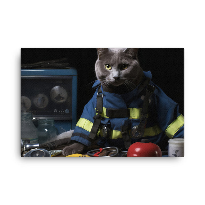 Russian Blue Paramedic Canvas - PosterfyAI.com