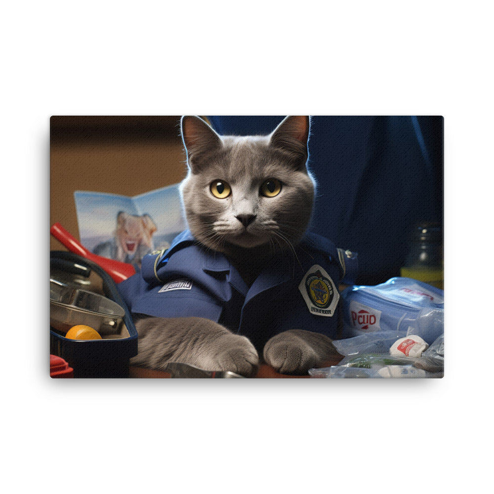 Russian Blue Paramedic Canvas - PosterfyAI.com